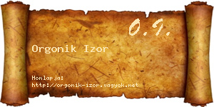 Orgonik Izor névjegykártya
